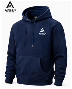 AIFRAN SPORTS Unisex Black Hooded <b>Zipper</b> <b>Sweatshirt</b> Front Pocket Regular Fit 100% Cotton Fleece Winter Casual Wear - Product Image 2