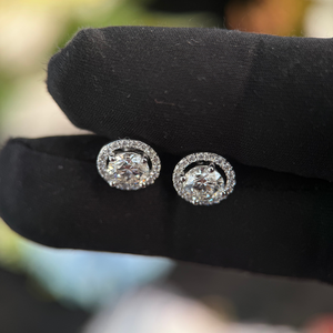 Round Cut <b>Diamond</b> Stud Earrings 1.50ct Each 2pcs D VS1 IGI Certified 14K White Gold Fine Jewelry - Product Image 2