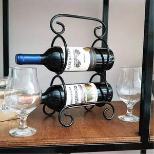 Porte-bouteilles moderne en métal pour comptoir, support à 6 bouteilles, organisateur de rangement à étages sur pied, présentoir pour bar à domicile et cuisine - Product Image 2