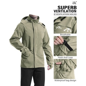 Trajes de lluvia informales con estilo para hombres y mujeres Revestimiento impermeable y tela transpirable para uso diario y viajes - Product Image 2