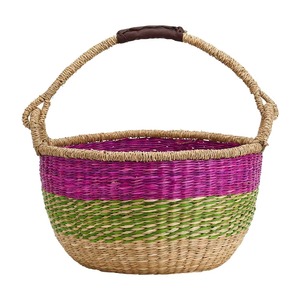 Seagrass <b>basket</b> with one handle custom color Handmade Storage <b>Basket</b> Wholesale eco-friendly Made Viet Nam - Product Image 1