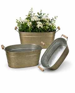 Square Rustic Galvanized Metal Planter Square Outdoor <b>Container</b> For Flower Green Plant Garden Use - Product Image 4
