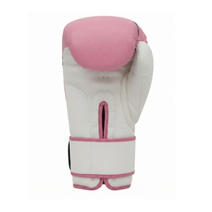Ekin Impex White <b>Pink</b> Adult Boxing Gloves Black Design Leather Slip-On Closure Breathable Unisex Training Customizable Packaging - Product Image 5