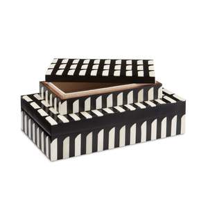 Luxury Resin Design Top Notch Premium Quality <b>Blue</b> and White Color Wooden <b>Storage</b> Jewelry <b>Box</b> Unique Stripes Pattern <b>box</b> - Product Image 5
