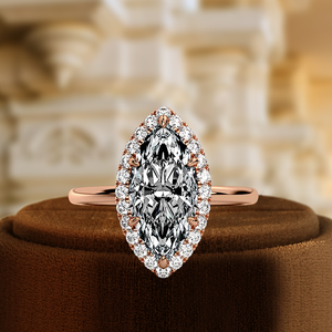 6-Prong Marquise Cut 14K Solid Gold 1.5CT Lab Grown Diamond Engagement Ring Solitaire Pave Wedding Party Promise Ring - Product Image 4