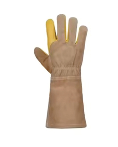 Holy Signs International HSI-1451 Heavy Duty Leather Welding <b>Gloves</b> Cotton Liner Heat Resistant Reinforced Palm <b>Long</b> Stick TIG - Product Image 5