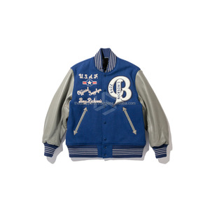 Men Varsity <b>Jacket</b> Oversized Fit Chenille Patch Distressed Embroidery <b>Jacket</b> Wholesale - Product Image 4