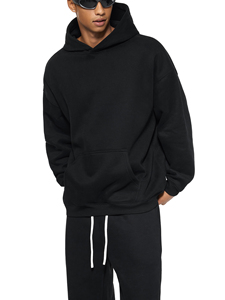 Sweat à capuche surdimensionné personnalisé en molleton 100% coton lourd |   Pull à épaules tombantes et coupe ample |   Étiquette privée OEM écologique - Product Image 4