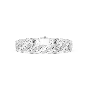 10K White Gold Luxury Cuban Link Lab Grown Diamond Bracelet <b>Iced</b> <b>Out</b> <b>Chain</b> Bracelet - Product Image 1