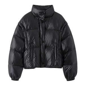 Veste matelassée noire de haute qualité pour femmes, style personnalisé en usine, nouvelle collection, hiver, extérieur, imperméable, fermeture éclair, rembourrée - Product Image 3