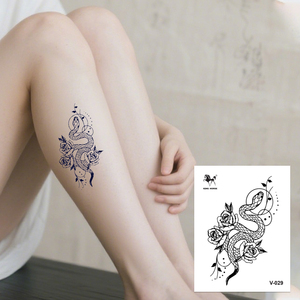 Adesivi per tatuaggio Semi permanenti senza acqua Design realistico serpente di lunga durata 2 settimane Body Art adesivo impermeabile - Product Image 6