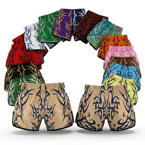 Shorts de Muay Thai OEM de haute qualité pour l'entraînement professionnel, avec design imprimé par sublimation sur toute la surface, pour la lutte au ring. - Product Image 1