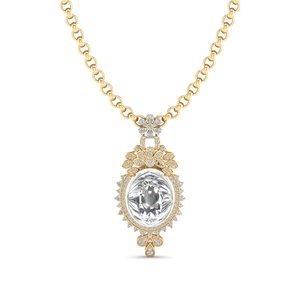 REYES Exquisito Collar con Colgante de Plata de Ley 925 y Moissanita, Accesorios para Mujer, Corte Ovalado, 26.08ct, Joyería de Boda con Moissanita - Product Image 2