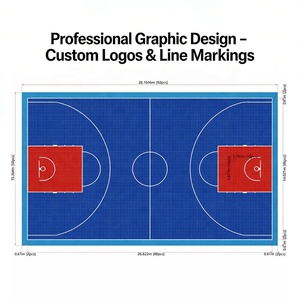 Baldosas Deportivas Antideslizantes Ecológicas de PP para Canchas de Baloncesto al Aire Libre, Fáciles de Instalar, para Patio Trasero, DIY - Product Image 4