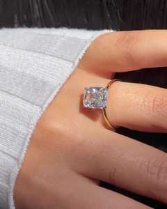 10K 14K 18K Solid Gold <b>Cushion</b> Cut Engagement Ring F VS Lab Created Diamond Wedding Band Custom Fine Jewelry Rings Bulk Supplier - Product Image 5