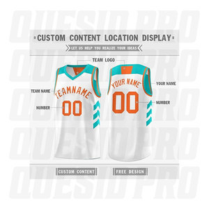 Uniformes de basket-ball unisexes, coupe athlétique, 100% polyester, séchage rapide, sans manches, noms et numéros d'équipe personnalisés, toutes saisons - Product Image 2