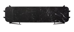<b>Black</b> Glass <b>Console</b> Table Metal Base Long Entryway Sofa Table Modern Luxury Contemporary Living Room Furniture - Product Image 5