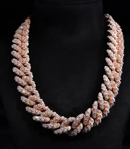 Cadena Cubana de Plata de Ley 925 con Incrustaciones de Diamantes Moissanite VVS, Estilo Hip Hop, Lujosa y Brillante, Regalo para Hombre y Mujer - Product Image 1