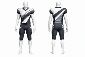 Uniforme de Fútbol Americano Personalizado, Negro, Dorado y Blanco, Jersey Sublimado y Pantalones Acolchados, Ropa Deportiva Profesional, Transpirable, Conjunto para Partido - Product Image 2