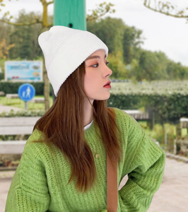 2026 Neue Unisex Erwachsenen Einfarbige Beanie-Mütze 100% Acryl Gestrickte Atmungsaktive & Wasserdichte Winter Freizeitmütze Marineblau - Product Image 5