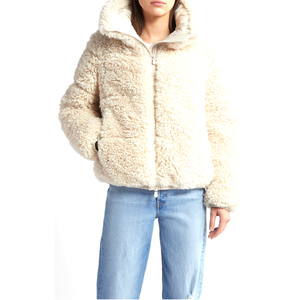 <b>Women</b> Sherpa <b>Fleece</b> Jacket High Collar Full Zip Warm <b>Teddy</b> <b>Fleece</b> Winter Outerwear Custom Logo Wholesale - Product Image 4