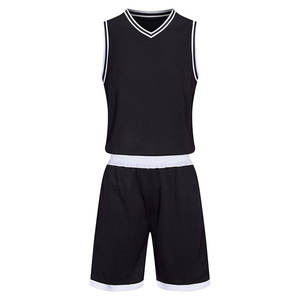 Factory <b>Direct</b> Wholesale Custom Black White Breathable Plus Size Summer Basketball Uniform Sets Printed Sublimated Design Name - Product Image 1