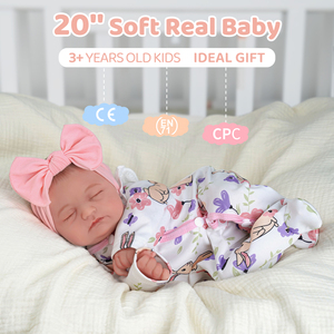Poupée Bébé <span class=keywords><strong>Reborn</strong></span> Fille Réaliste Endormie Babeside 20'' Connie, Corps en Tissu Doux, Compagnon de Confort, Vente en Gros Usine OEM ODM - Product Image 3
