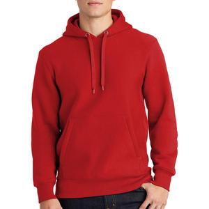 <b>Men</b> <b>Red</b> Hooded Sweatshirt Cotton <b>Fleece</b> Casual Pullover Hoodie Oversized Fit Solid Color Pocket Design Winter Wear Letter - Product Image 1
