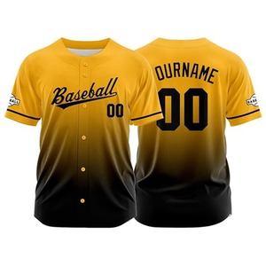 Camiseta de Béisbol Estilo Americano para Hombre, de Malla Transpirable, con Botones y Estampado por Transferencia Térmica, Personalizable con Logotipo de Equipo, Certificación CE ISO - Product Image 1
