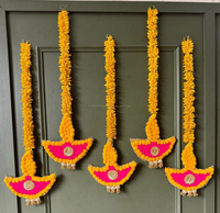 Guirlande décorative de mariage en jasmin artificiel Diya, 1,37 m, écologique, pour extérieur, maison, bureau, événements, Diwali