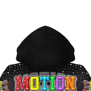 Sudadera con capucha negra de hip hop para hombre, con estampado de letras Rainbow Motion Studios, gráfico de cruz con pedrería en la manga, estilo streetwear, con cremallera, 100% algodón - Product Image 4