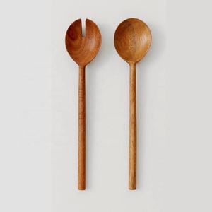 Ustensiles de cuisine cuillère à salade en bois d'acacia avec serveurs ensemble de cuillères royal meilleur Design grand manche en bois ensemble de cuillères - Product Image 2