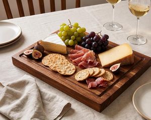 Planche à découper en bois artisanale pour la cuisine, robuste, pour couper, servir et préparer les aliments, planche à découper en bois naturel rustique - Product Image 5