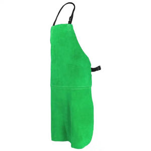 Tablier de soudeur en cuir de vachette pleine fleur avec manches en polyester, résistant aux flammes, grande taille, pour travaux lourds - Product Image 4
