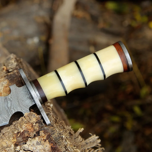 Couteau de camping professionnel en acier Damas à pointe tombante, manche en bois fait main, lame fixe de qualité industrielle, vente en gros - Product Image 6