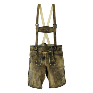 Shorts traditionnels bavarois pour hommes en Lederhosen, 100 % polyester, décontractés et élégants, écologiques, costume d'Oktoberfest allemand avec ceinture brodée - Product Image 1