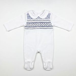 Combinaison Smocked Violette en Coton Premium à Manches Longues avec Pieds Intégrés pour Bébé Fille – Conception Personnalisée, Smocking Fait Main, Pyjama Bébé - Product Image 3
