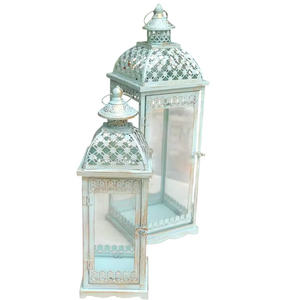 Lanterne en verre transparent avec poignée en métal pour la décoration de la maison, porte-bougie durable, lanterne de centre de table design - Product Image 6