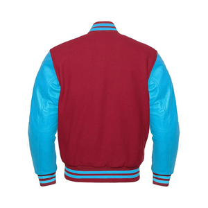 Chaqueta Varsity Amarilla y Azul para Hombre, Material PU, Cuello Camisero, Cierre de Botones, Estilo Casual para Otoño, Corte Regular, Color Sólido - Product Image 6