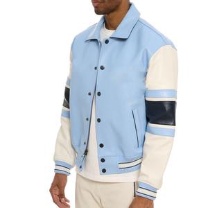 Chaquetas Varsity Personalizadas para Hombre, Casuales, Transpirables, de Poliéster, con Mangas de Cuero, Lisas, para Bordar, Estilo Letterman - Product Image 5
