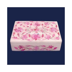 Dernière production de boîtes en marbre d'incrustation de nacre faites à la main pour les cadeaux de bébé nouveau-né Boîtes à bijoux d'incrustation de nacre - Product Image 2