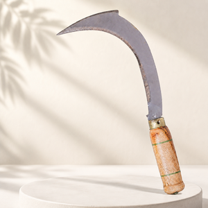 Premium Wooden Handle <b>Sickle</b> Stainless Steel Curved Blade Agricultural Grass Cutter Hand <b>Tool</b> for Farming Gardening Harvests Use - Product Image 1