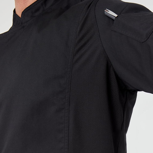 Veste de chef pour homme à fermeture boutonnée, manches courtes, en sergé polyester/coton, séchage rapide, respirante, pour la cuisine - Product Image 3