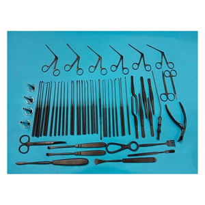 58 Piece Tympanoplasty Instrument Set Micro <b>Ear</b> Surgery Black Coated Stainless Steel Manual Reusable ENT Surgical <b>Tools</b> Kit - Product Image 1