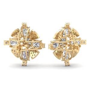 Pendientes de diamantes cultivados en laboratorio REYES Sparkling HPHT CVD para mujer, precio de fábrica al por mayor, pendientes de oro macizo de 14K con cierre de rosca. - Product Image 4