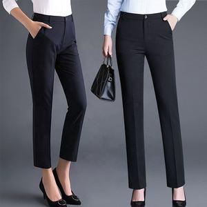 Pantalones de Vestir de Cintura Alta para Mujer, Diseño de Crepé, Pantalones Casuales para Mujer, OEM ODM - Product Image 2