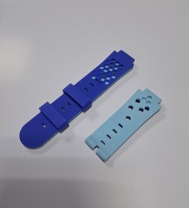 Blue Silicone <b>Watch</b> Strap Two-color LSR 20mm 22mm Quick Release Replacement Band Soft Waterproof Adjustable for Smartwatch - Product Image 3