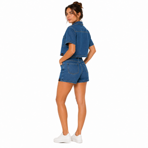 Ensemble short en jean décontracté pour femme – Tenue d'été élégante avec tissu doux, coutures durables et coupe confortable - Product Image 4