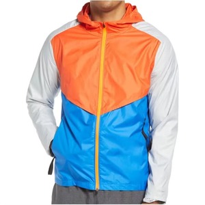 Chaqueta Cortavientos Unisex con Capucha y Bloques de Color, Cierre de Cremallera Parcial, Resistente al Agua, Ligera, de Poliéster, para Uso en Exteriores - Product Image 5
