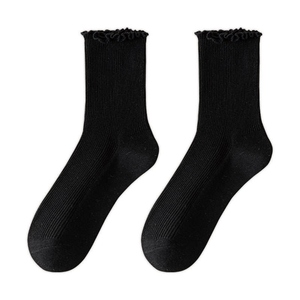Calcetines Cortos Blancos para Mujer, 100% Algodón, Tejido de Punto, Color Sólido, Absorbentes de Sudor, para Uso Diario, Temporada de Primavera, Grosor Estándar - Product Image 3